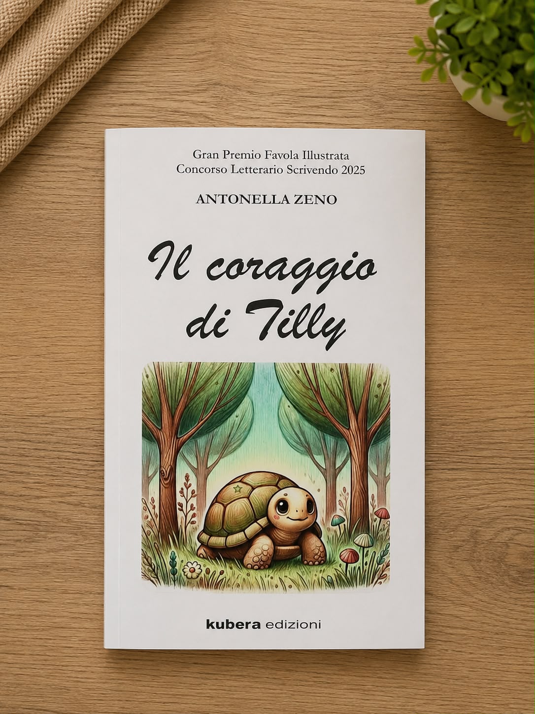 Copertina della favola per bambini Il coraggio di Tilly con la tartarughina nel bosco.